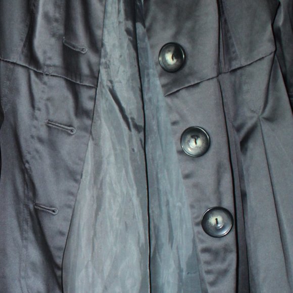 BCX Pleated Satin Pea Coat - Picture 4 of 9